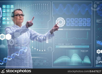 Woman doctor in telemedicine mhealth concept