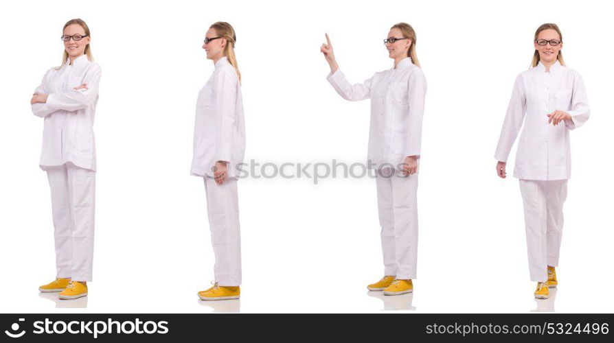 Woman doctor isolated on the white