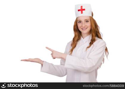 Woman doctor isolated on the white