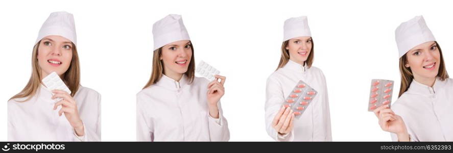 Woman doctor isolated on the white