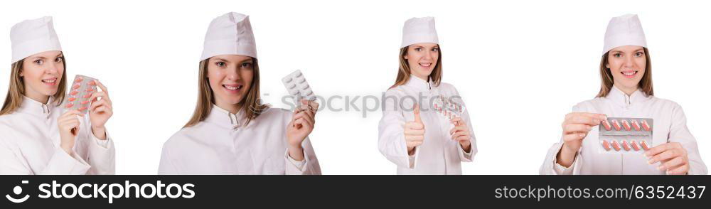 Woman doctor isolated on the white