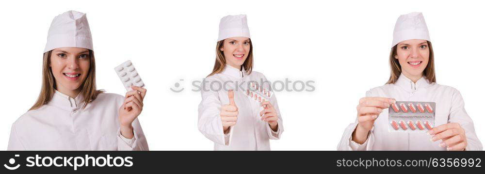 Woman doctor isolated on the white