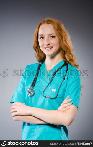 Woman doctor with the stethoscope