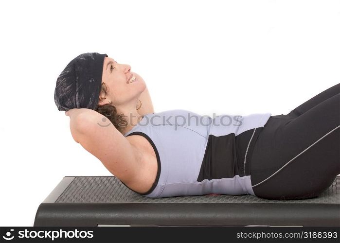 Woman doing abdominal excercise