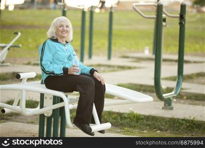 Woman doing Exercises for Legs Outdoors in the Bright Autumn Evening