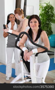 woman doing exercises in the gym