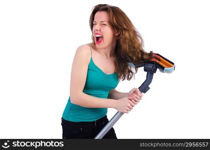 Woman doing housekeeping stuff at home