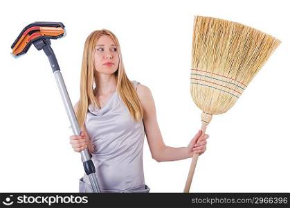 Woman doing housekeeping stuff at home