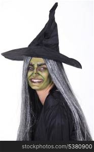 Woman dressed as witch