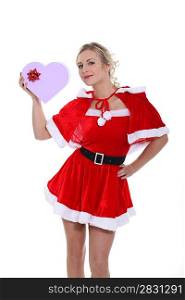 Woman dressed in santa costume