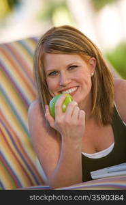 Woman Eating Apple