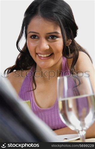 Woman enjoying a drink