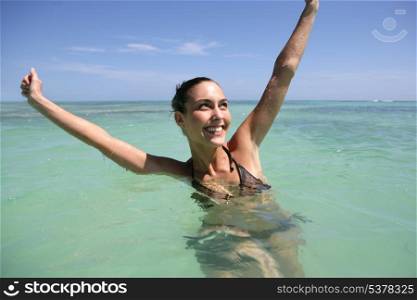 Woman enjoying a refreshing swim