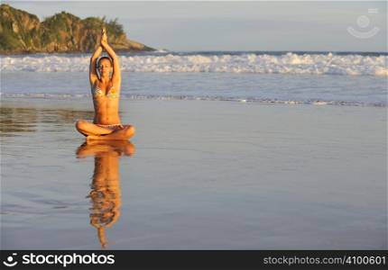 Woman enjoying her holiday in Buzios, Brazil