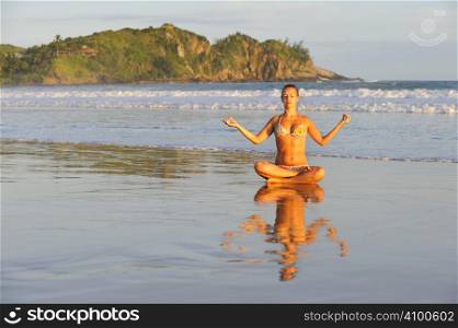 Woman enjoying her holiday in Buzios, Brazil