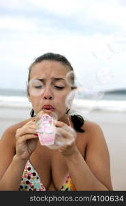 Woman enjoying her holiday in Buzios, Brazil