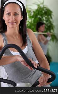 Woman exercising at the gym