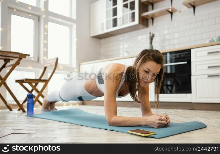 woman exercising home 5