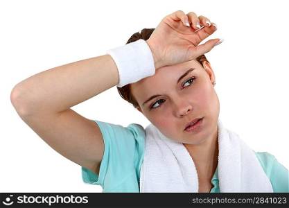 Woman exhausted after workout