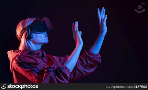 woman experiencing virtual reality