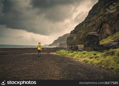 Woman exploring the nature, Azores, Portugal