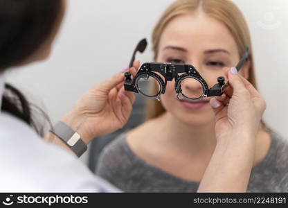 woman eyes consult