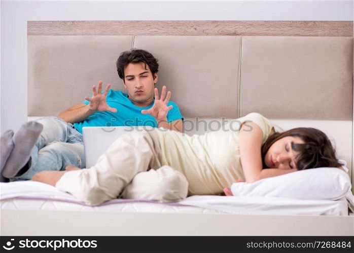 Woman feeling lonely with husband