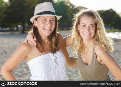 woman friends on the beach