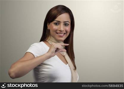 Woman gesturing