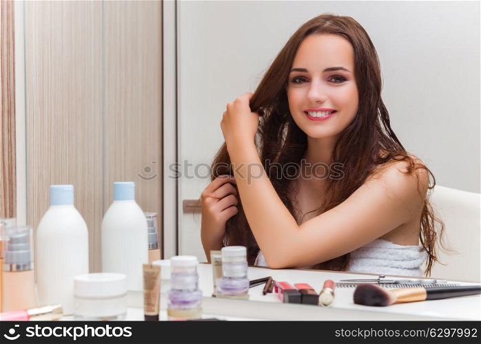 Woman getting ready for the party