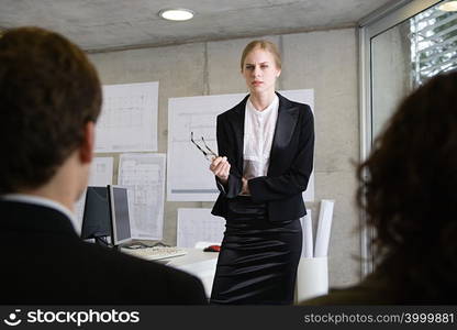 Woman giving a presentation