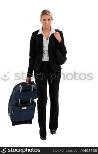 Woman going on a business trip