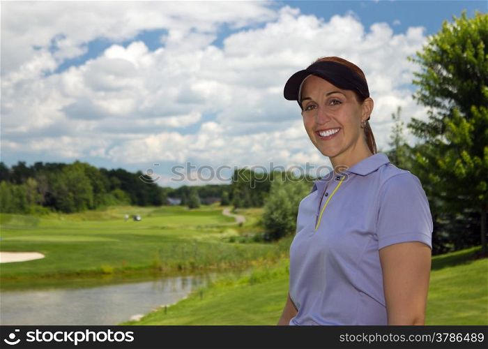 Woman golfer on the golf course