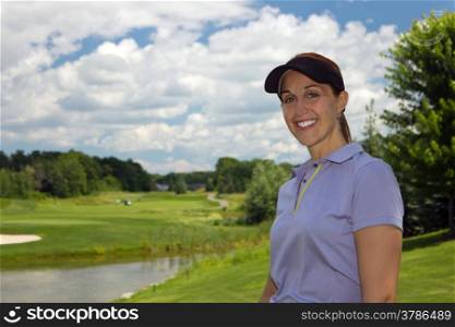 Woman golfer on the golf course