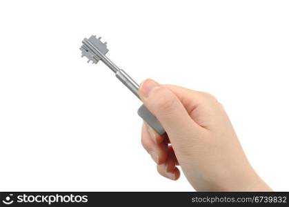 Woman hand holding key in hand ready for handing over