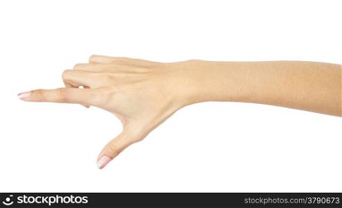 woman hand pressing