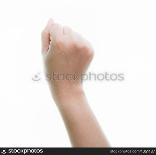 Woman hands holding isolate on over white backgrounds