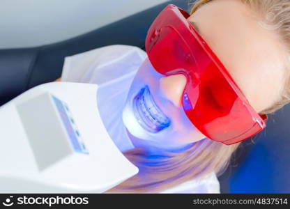 woman having a dental xray