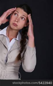 woman having a headache