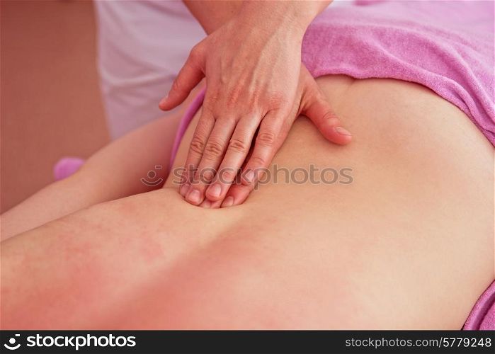 Woman having a massage at spa. massage