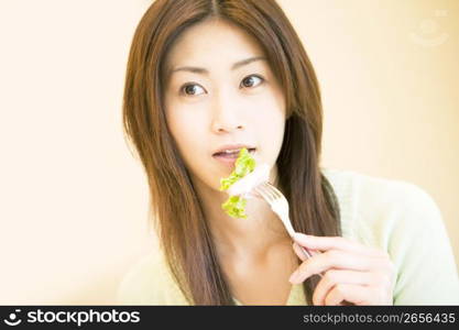 Woman having a salad