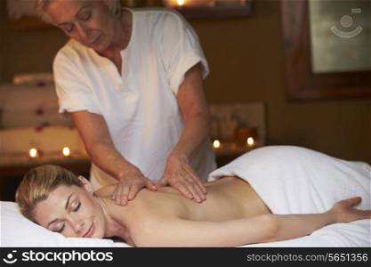 Woman Having Massage In Spa