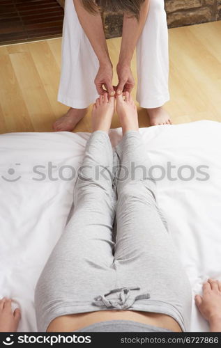 Woman having Shiatsu massage