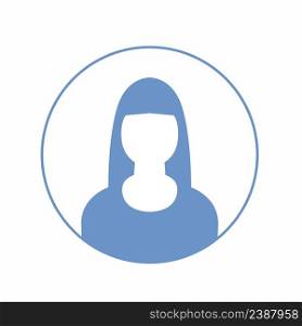Woman head icon silhouette. Female avatar profile sign, face silhouette logo stock vector. Woman head icon silhouette. Female avatar profile sign, face silhouette stock vector
