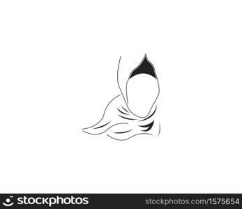 Woman hijab stylized logo vector illustration