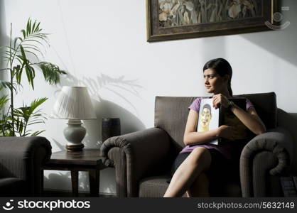 Woman holding a book