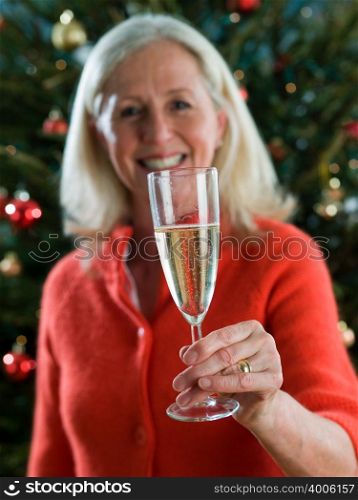 Woman holding a champagne flute