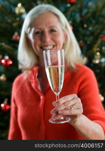 Woman holding a champagne flute