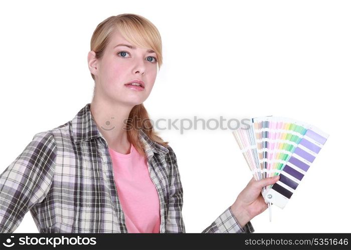 Woman holding a color model.