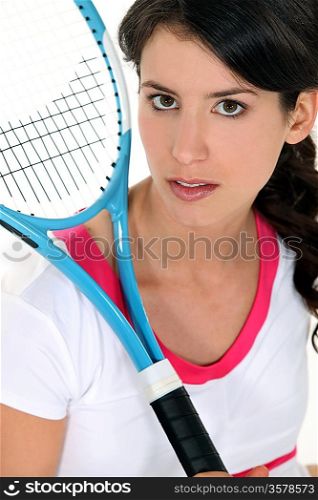 Woman holding a tennis racket